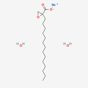 molecular formula C17H35NaO5 B14139931 sodium;2-tetradecyloxirane-2-carboxylate;dihydrate CAS No. 79069-97-9