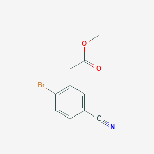 molecular formula C12H12BrNO2 B1413994 Ethyl 2-bromo-5-cyano-4-methylphenylacetate CAS No. 1805249-07-3