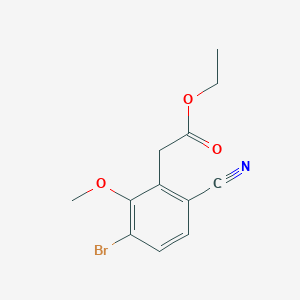 molecular formula C12H12BrNO3 B1413995 Ethyl 3-bromo-6-cyano-2-methoxyphenylacetate CAS No. 1805188-43-5