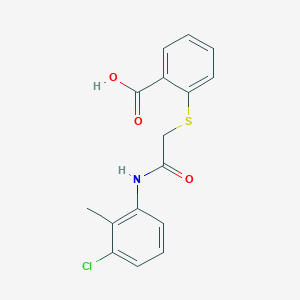 molecular formula C16H14ClNO3S B14139950 2-[[2-[(3-Chloro-2-methylphenyl)amino]-2-oxoethyl]thio]benzoic acid CAS No. 440347-31-9