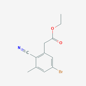 molecular formula C12H12BrNO2 B1413999 Ethyl 5-bromo-2-cyano-3-methylphenylacetate CAS No. 1807020-10-5
