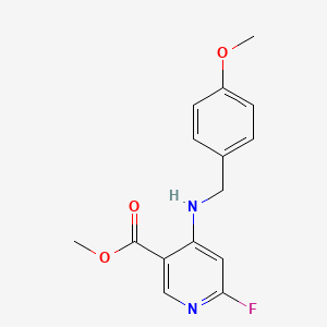 molecular formula C15H15FN2O3 B1414000 Methyl 4-(4-methoxybenzylamino)-6-fluoropyridine-3-carboxylate CAS No. 2187435-47-6