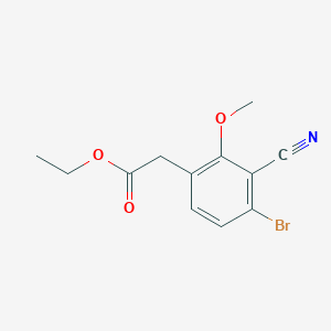 molecular formula C12H12BrNO3 B1414001 Ethyl 4-bromo-3-cyano-2-methoxyphenylacetate CAS No. 1807081-48-6