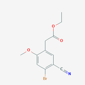 molecular formula C12H12BrNO3 B1414002 Ethyl 4-bromo-5-cyano-2-methoxyphenylacetate CAS No. 1805019-82-2