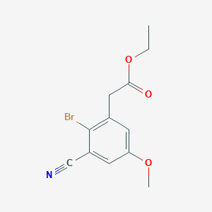 molecular formula C12H12BrNO3 B1414003 Ethyl 2-bromo-3-cyano-5-methoxyphenylacetate CAS No. 1807019-02-8