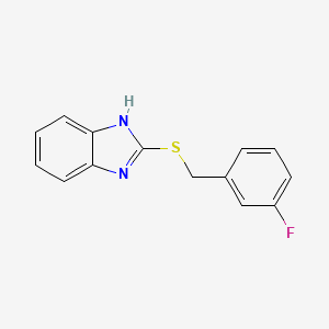 molecular formula C14H11FN2S B14140048 2-[(3-fluorophenyl)methylsulfanyl]-1H-benzimidazole 