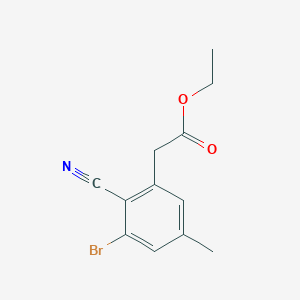 molecular formula C12H12BrNO2 B1414005 Ethyl 3-bromo-2-cyano-5-methylphenylacetate CAS No. 1807044-41-2