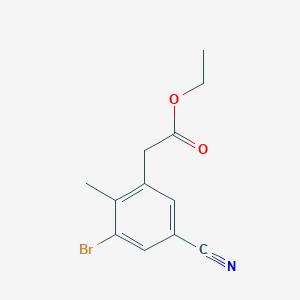 molecular formula C12H12BrNO2 B1414007 Ethyl 3-bromo-5-cyano-2-methylphenylacetate CAS No. 1807082-02-5