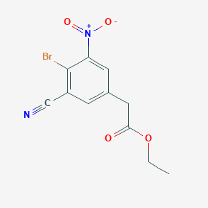 molecular formula C11H9BrN2O4 B1414008 Ethyl 4-bromo-3-cyano-5-nitrophenylacetate CAS No. 1805574-58-6