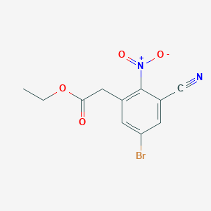 molecular formula C11H9BrN2O4 B1414009 Ethyl 5-bromo-3-cyano-2-nitrophenylacetate CAS No. 1804403-64-2