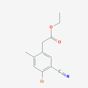 molecular formula C12H12BrNO2 B1414010 Ethyl 4-bromo-5-cyano-2-methylphenylacetate CAS No. 1805249-15-3