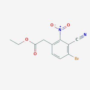 molecular formula C11H9BrN2O4 B1414011 Ethyl 4-bromo-3-cyano-2-nitrophenylacetate CAS No. 1807021-17-5