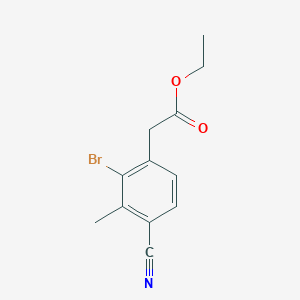 molecular formula C12H12BrNO2 B1414015 Ethyl 2-bromo-4-cyano-3-methylphenylacetate CAS No. 1805581-09-2