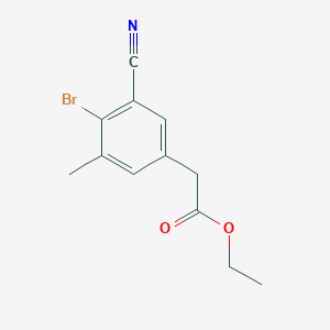 molecular formula C12H12BrNO2 B1414020 Ethyl 4-bromo-3-cyano-5-methylphenylacetate CAS No. 1807020-28-5