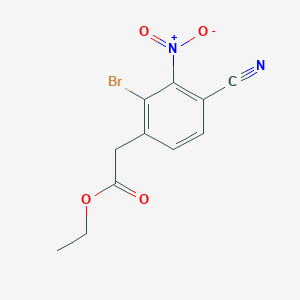 molecular formula C11H9BrN2O4 B1414021 Ethyl 2-bromo-4-cyano-3-nitrophenylacetate CAS No. 1807021-03-9
