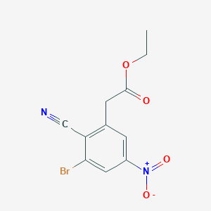 molecular formula C11H9BrN2O4 B1414026 Ethyl 3-bromo-2-cyano-5-nitrophenylacetate CAS No. 1807045-40-4