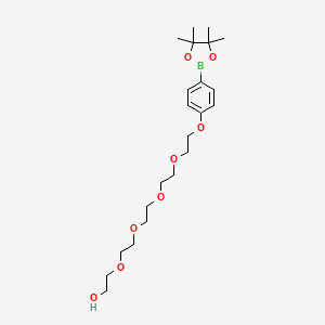 molecular formula C22H37BO8 B1414034 1-[4-(Tetramethyl-1,3,2-dioxaborolan-2-yl)phenyl]-1,4,7,10,13-pentaoxapentadecan-15-ol CAS No. 2069219-13-0