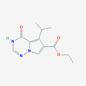 molecular formula C12H15N3O3 B1414035 4-羟基-5-异丙基吡咯并[1,2-F][1,2,4]三嗪-6-羧酸乙酯 CAS No. 651744-40-0