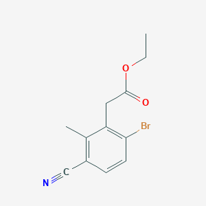 molecular formula C12H12BrNO2 B1414036 Ethyl 6-bromo-3-cyano-2-methylphenylacetate CAS No. 1805581-36-5