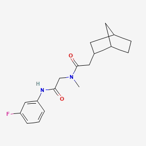 molecular formula C18H23FN2O2 B14140378 2-(2-bicyclo[2.2.1]heptanyl)-N-[2-(3-fluoroanilino)-2-oxoethyl]-N-methylacetamide CAS No. 1005074-79-2