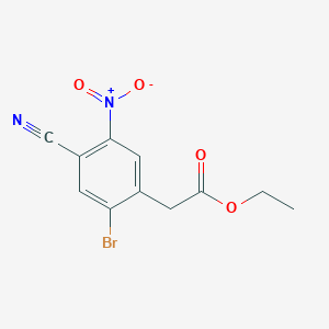 molecular formula C11H9BrN2O4 B1414040 Ethyl 2-bromo-4-cyano-5-nitrophenylacetate CAS No. 1805021-53-7