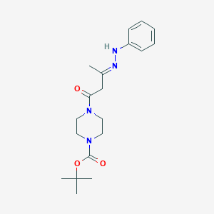 molecular formula C19H28N4O3 B1414042 叔丁基 4-[(3E)-3-(苯肼亚基)丁酰基]哌嗪-1-羧酸酯 CAS No. 1415220-05-1