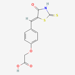 {4-[(Z)-(4-oxo-2-thioxo-1,3-thiazolidin-5-ylidene)methyl]phenoxy}acetic acid