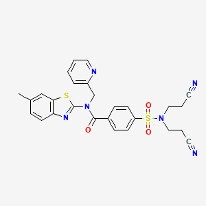 4-(N,N-bis(2-cyanoethyl)sulfamoyl)-N-(6-methylbenzo[d]thiazol-2-yl)-N-(pyridin-2-ylmethyl)benzamide