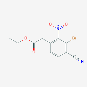 molecular formula C11H9BrN2O4 B1414045 Ethyl 3-bromo-4-cyano-2-nitrophenylacetate CAS No. 1806062-34-9