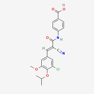 4-({(2E)-3-[3-chloro-5-methoxy-4-(propan-2-yloxy)phenyl]-2-cyanoprop-2-enoyl}amino)benzoic acid