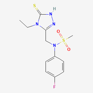 N-[(4-ethyl-5-sulfanyl-4H-1,2,4-triazol-3-yl)methyl]-N-(4-fluorophenyl)methanesulfonamide