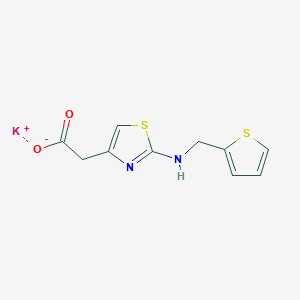 molecular formula C10H9KN2O2S2 B1414052 2-(2-{[(噻吩-2-基)甲基]氨基}-1,3-噻唑-4-基)乙酸钾 CAS No. 2059954-46-8