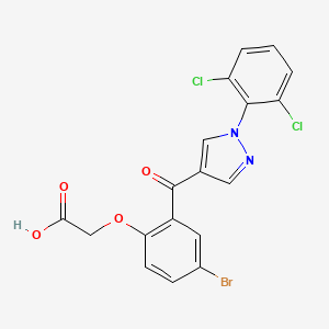 molecular formula C18H11BrCl2N2O4 B14140547 2-(4-Bromo-2-(1-(2,6-dichlorophenyl)-1H-pyrazole-4-carbonyl)phenoxy)acetic acid CAS No. 870810-00-7