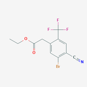 molecular formula C12H9BrF3NO2 B1414058 Ethyl 5-bromo-4-cyano-2-(trifluoromethyl)phenylacetate CAS No. 1805188-34-4