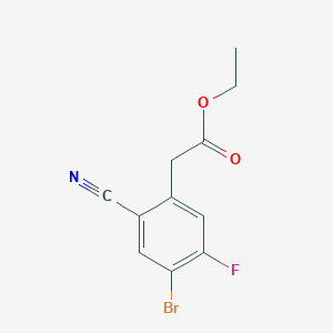 molecular formula C11H9BrFNO2 B1414061 Ethyl 4-bromo-2-cyano-5-fluorophenylacetate CAS No. 1805015-31-9