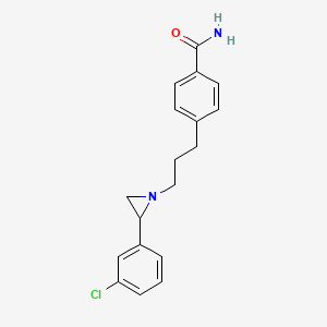 4-{3-[2-(3-Chlorophenyl)aziridin-1-yl]propyl}benzamide