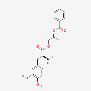 (2R)-2-phenylcarbonyloxypropyl (2S)-2-amino-3-(3,4-dihydroxyphenyl)propanoate