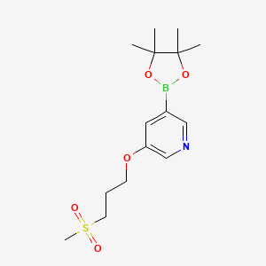 molecular formula C15H24BNO5S B1414065 3-(3-(Methylsulfonyl)propoxy)-5-(4,4,5,5-tetramethyl-1,3,2-dioxaborolan-2-yl)pyridine CAS No. 1951411-57-6
