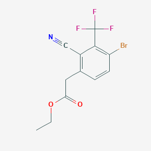 molecular formula C12H9BrF3NO2 B1414066 Ethyl 4-bromo-2-cyano-3-(trifluoromethyl)phenylacetate CAS No. 1804407-50-8