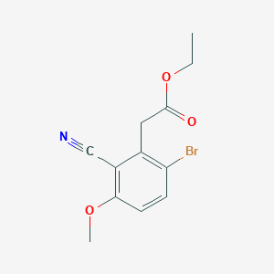 molecular formula C12H12BrNO3 B1414067 Ethyl 6-bromo-2-cyano-3-methoxyphenylacetate CAS No. 1805492-28-7