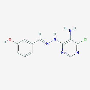 3-{(E)-[2-(5-amino-6-chloropyrimidin-4-yl)hydrazinylidene]methyl}phenol