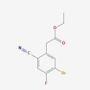 molecular formula C11H9BrFNO2 B1414069 Ethyl 5-bromo-2-cyano-4-fluorophenylacetate CAS No. 1805583-86-1