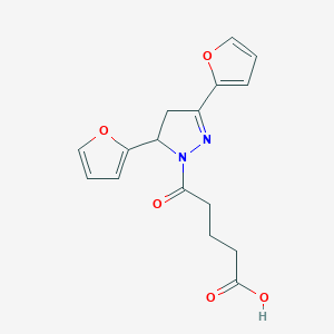 5-[3,5-Bis(furan-2-yl)-3,4-dihydropyrazol-2-yl]-5-oxopentanoic acid