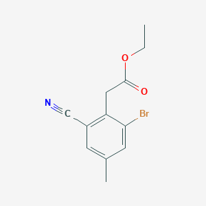 molecular formula C12H12BrNO2 B1414071 Ethyl 2-bromo-6-cyano-4-methylphenylacetate CAS No. 1804907-97-8