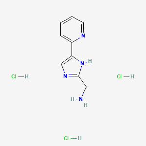 (5-(Pyridin-2-yl)-1H-imidazol-2-yl)methanamine trihydrochloride