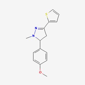 5-(4-Methoxyphenyl)-1-methyl-3-(thiophen-2-yl)-4,5-dihydro-1H-pyrazole