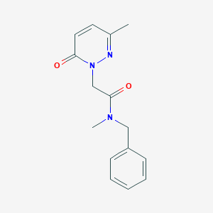 molecular formula C15H17N3O2 B14140778 1(6H)-Pyridazineacteamide, 3-methyl-N-alpha-methylbenzyl-6-oxo- CAS No. 55902-28-8