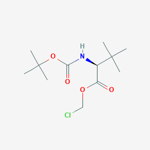 molecular formula C12H22ClNO4 B1414078 Chloromethyl (2S)-2-{[(tert-butoxy)carbonyl]amino}-3,3-dimethylbutanoate CAS No. 2137065-71-3