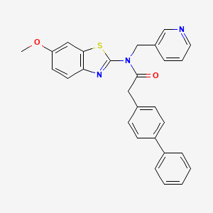 2-([1,1'-biphenyl]-4-yl)-N-(6-methoxybenzo[d]thiazol-2-yl)-N-(pyridin-3-ylmethyl)acetamide