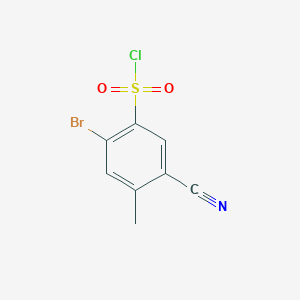 molecular formula C8H5BrClNO2S B1414084 2-Bromo-5-cyano-4-methylbenzenesulfonyl chloride CAS No. 1807028-48-3